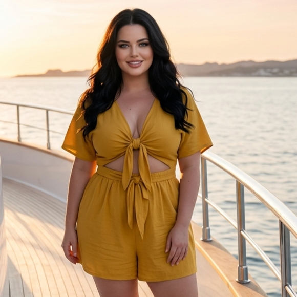Altar'd State Pants - Gabifresh Fashion to Figures One Piece Romper Mustard Size 1